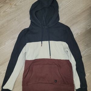 Men's Colorblock Hoodie - Black, White, and Brown